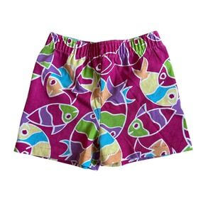 Vintage Fish Shorts Toddler Girl 2T Beach 90s Kidcore Vacation Maximalist Quirky
